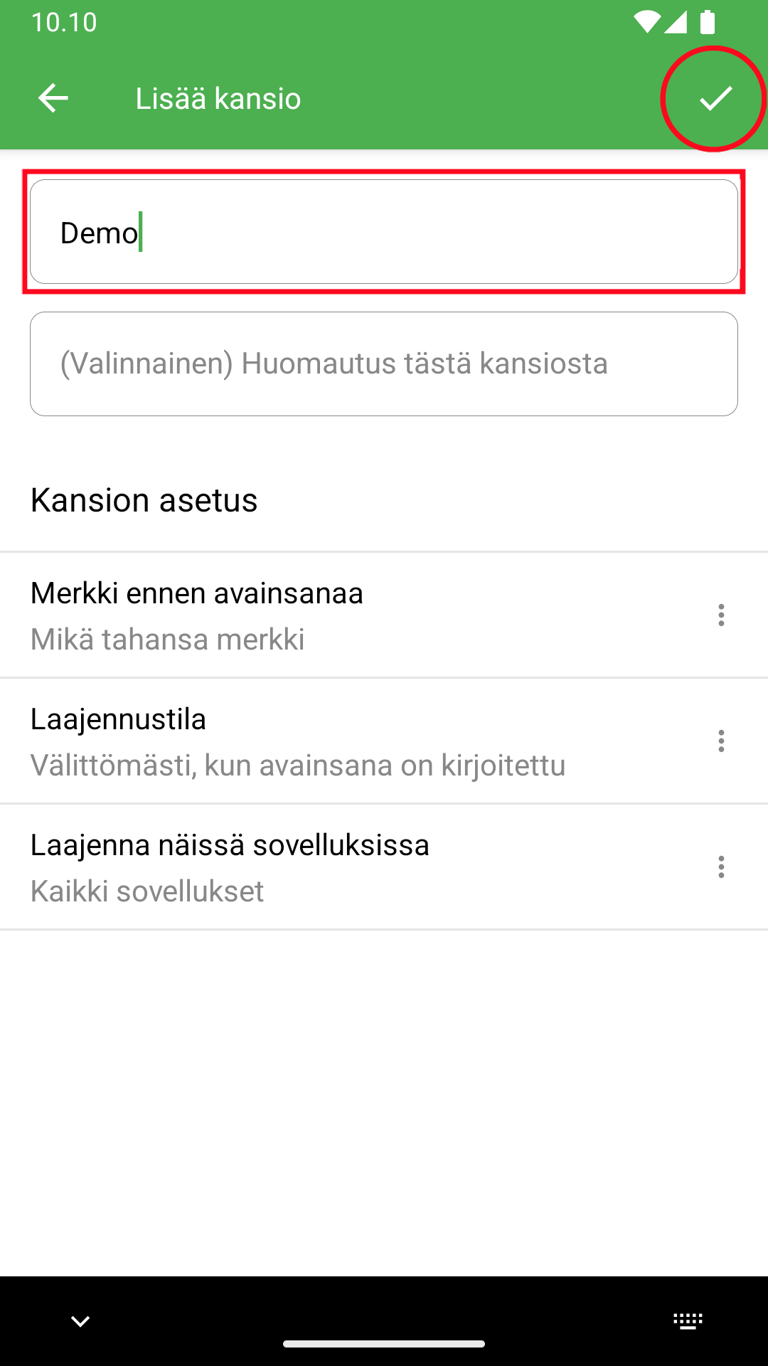 Kansion luominen